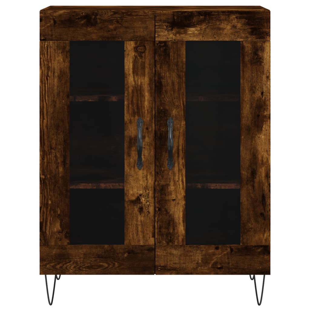 Visoka komoda dimljeni hrast 69,5x34x180 cm konstruiranog drva