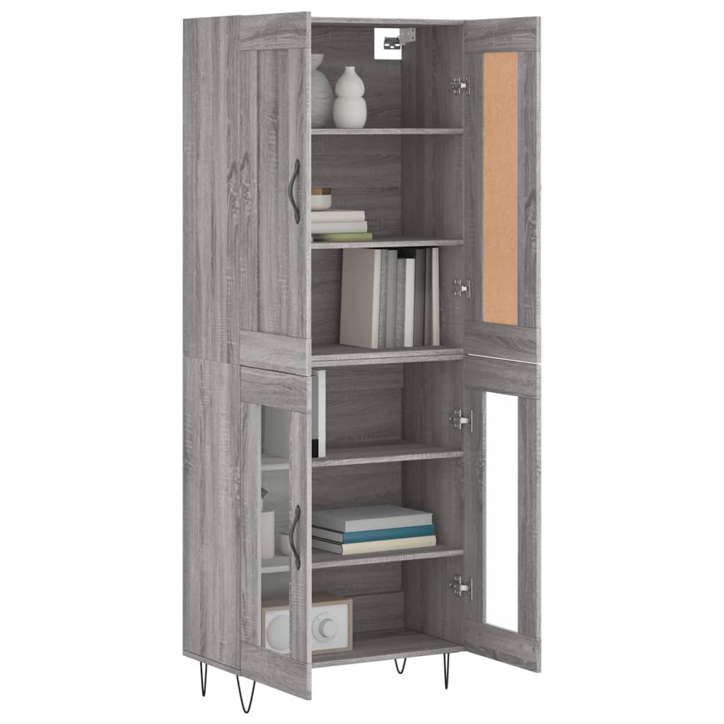 Visoka komoda siva sonome 69,5x34x180 cm od konstruiranog drva