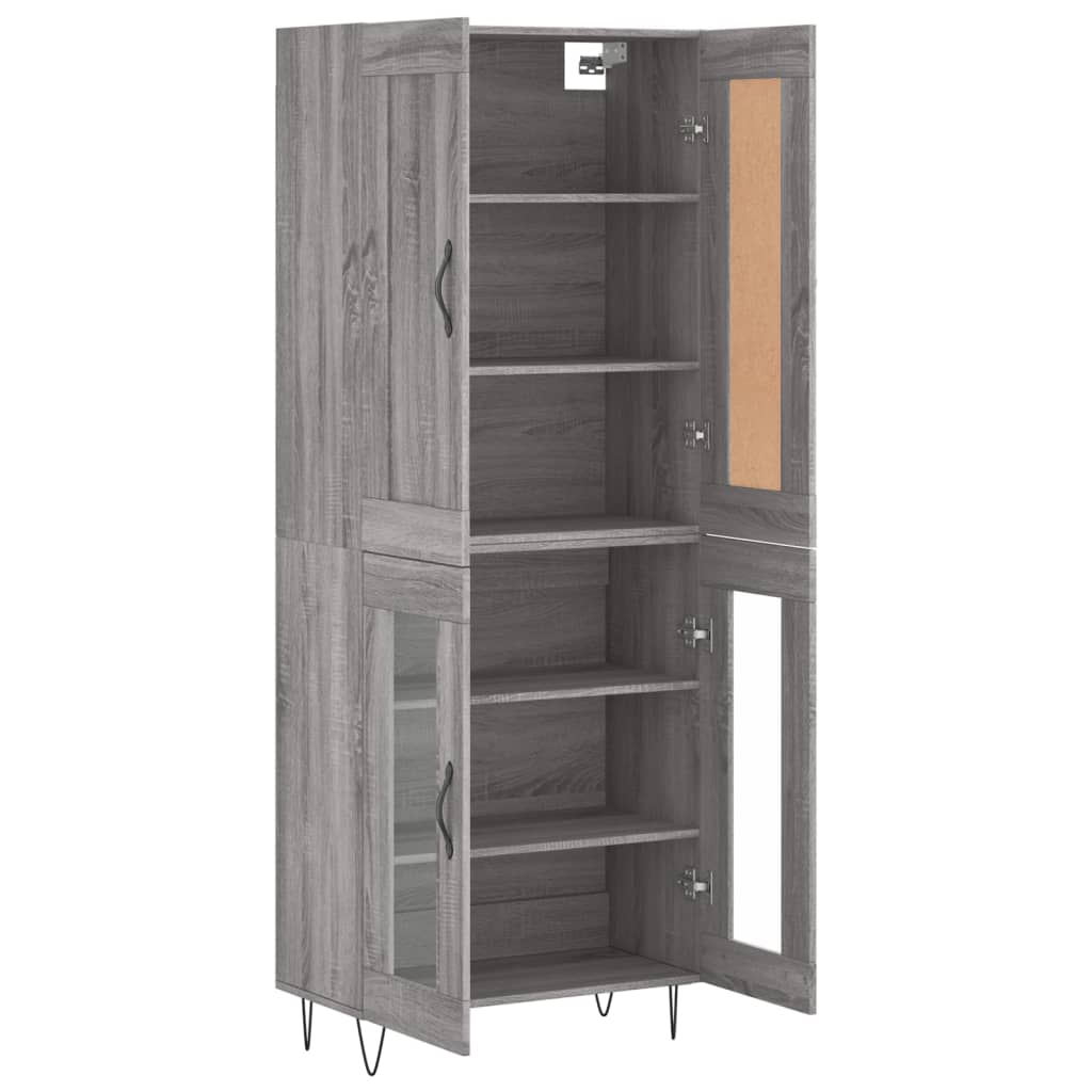 Visoka komoda siva sonome 69,5x34x180 cm od konstruiranog drva
