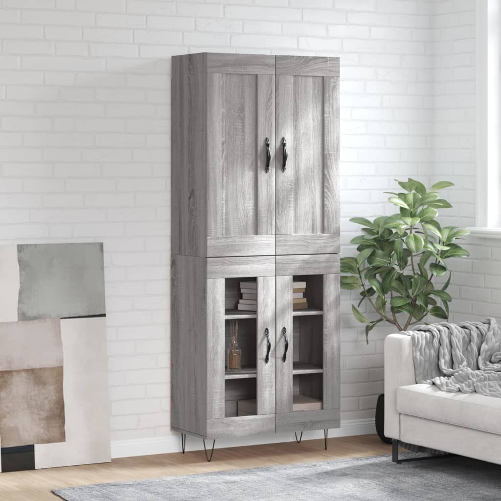 Visoka komoda siva sonome 69,5x34x180 cm od konstruiranog drva