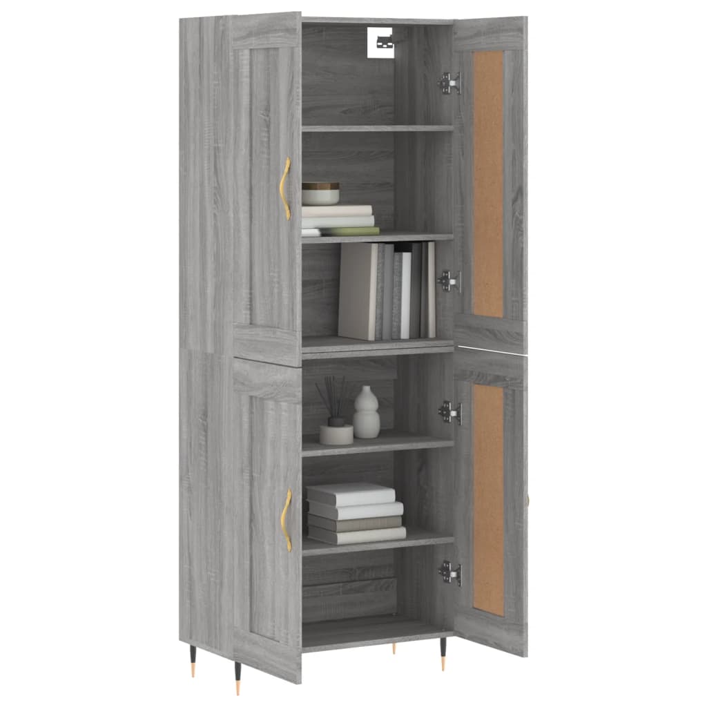 Visoka komoda siva sonome 69,5x34x180 cm od konstruiranog drva