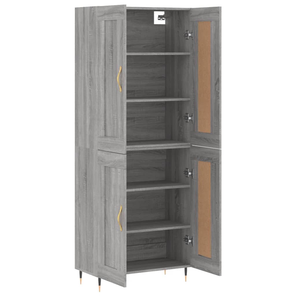 Visoka komoda siva sonome 69,5x34x180 cm od konstruiranog drva