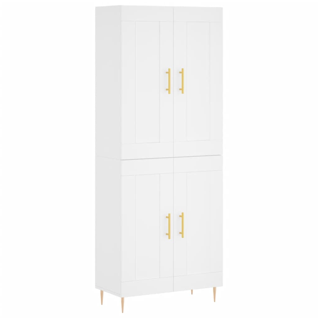 Visoka komoda bijela 69,5x34x180 cm konstruirano drvo