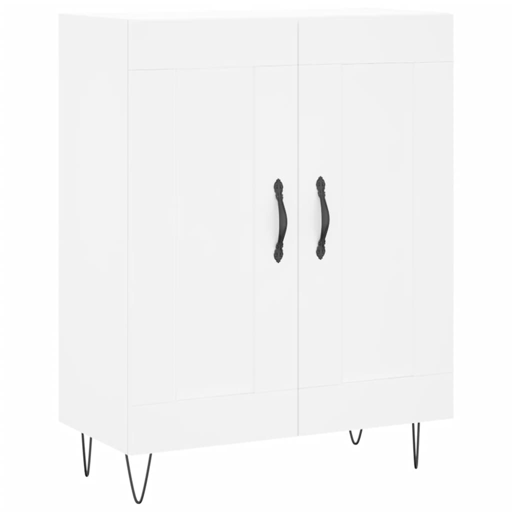 Visoka komoda bijela 69,5x34x180 cm konstruirano drvo