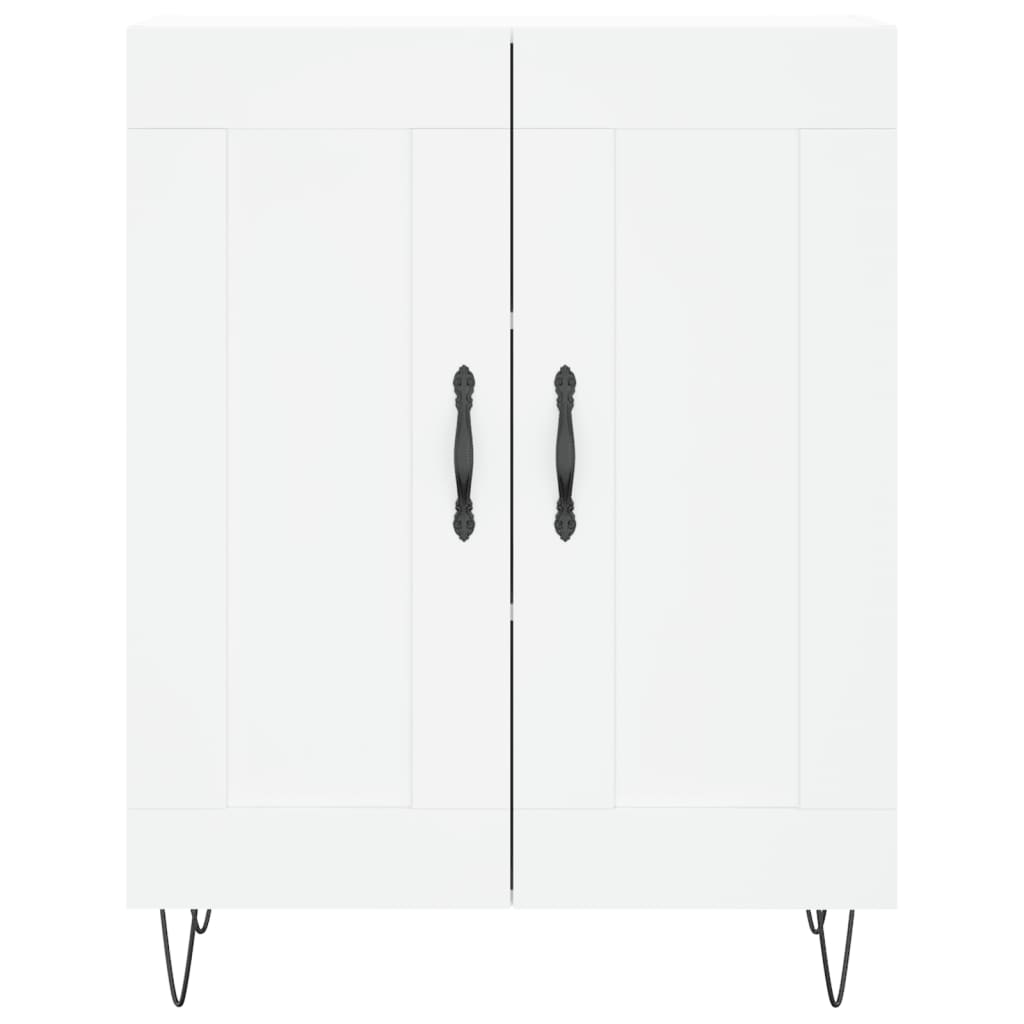Visoka komoda bijela 69,5x34x180 cm konstruirano drvo