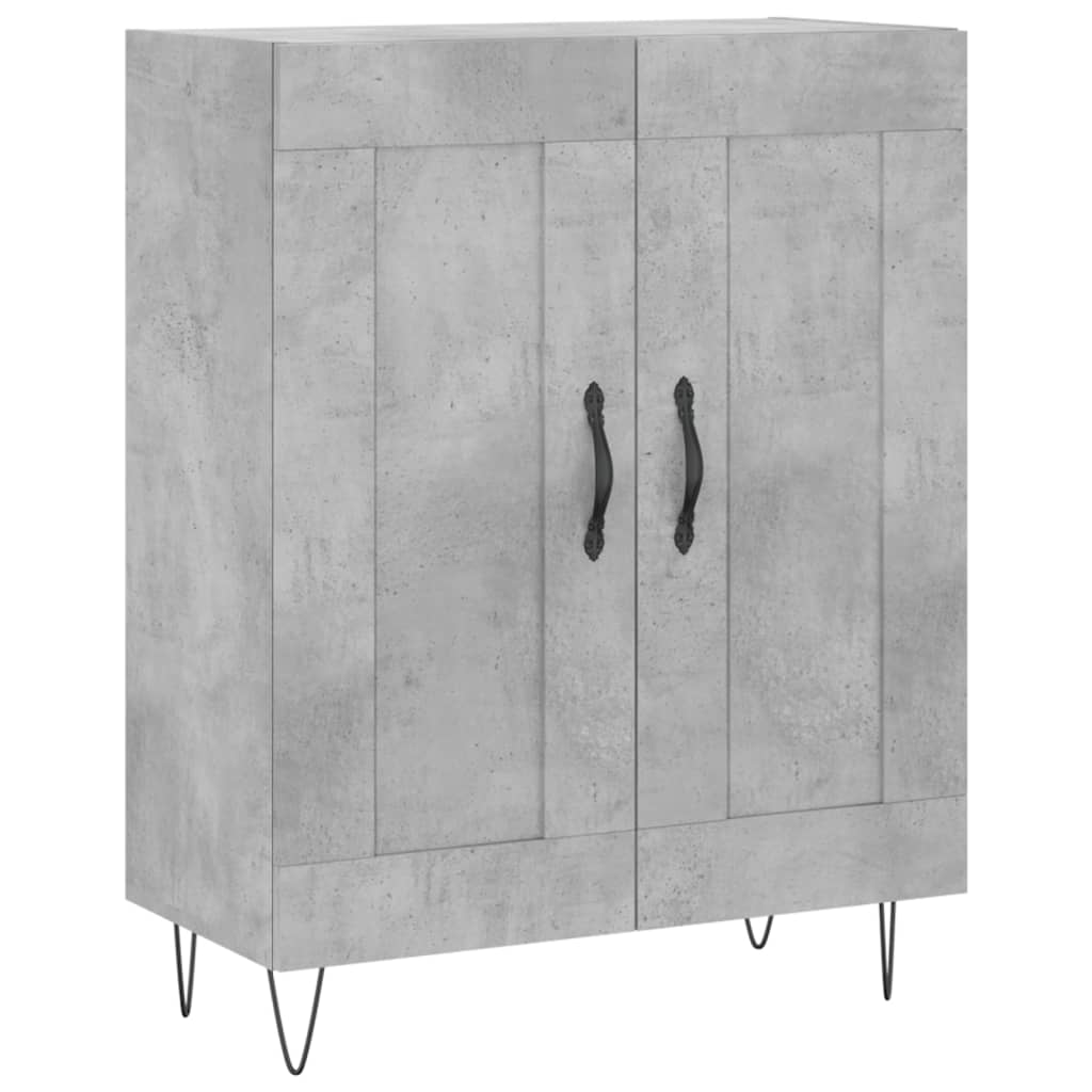 Visoka komoda siva betona 69,5x34x180 cm od konstruiranog drva