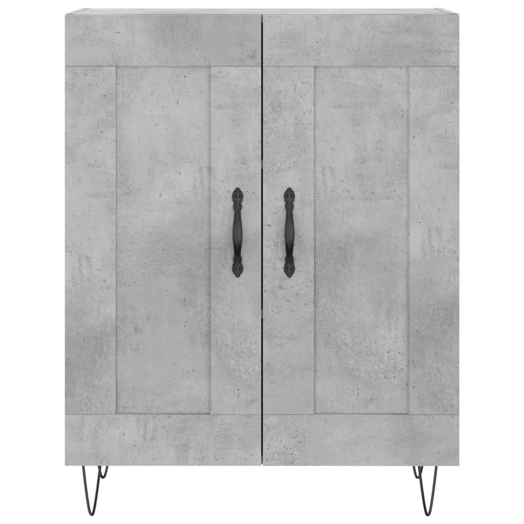 Visoka komoda siva betona 69,5x34x180 cm od konstruiranog drva
