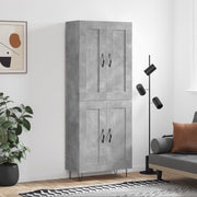 Visoka komoda siva betona 69,5x34x180 cm od konstruiranog drva