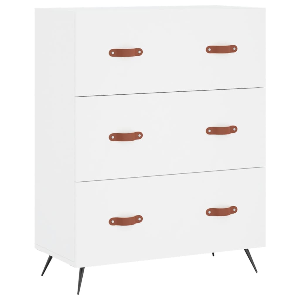 Visoka komoda bijela 69,5x34x180 cm konstruirano drvo