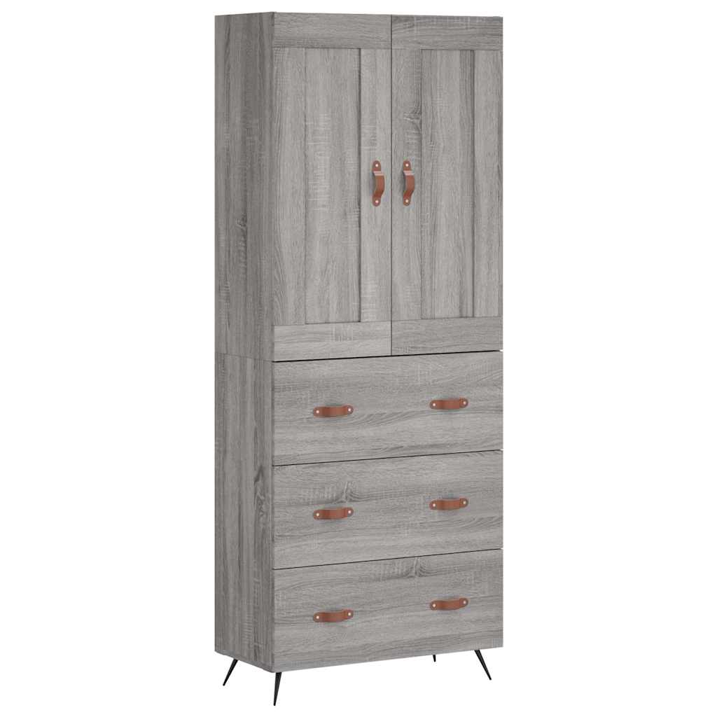 Visoka komoda siva sonome 69,5x34x180 cm od konstruiranog drva