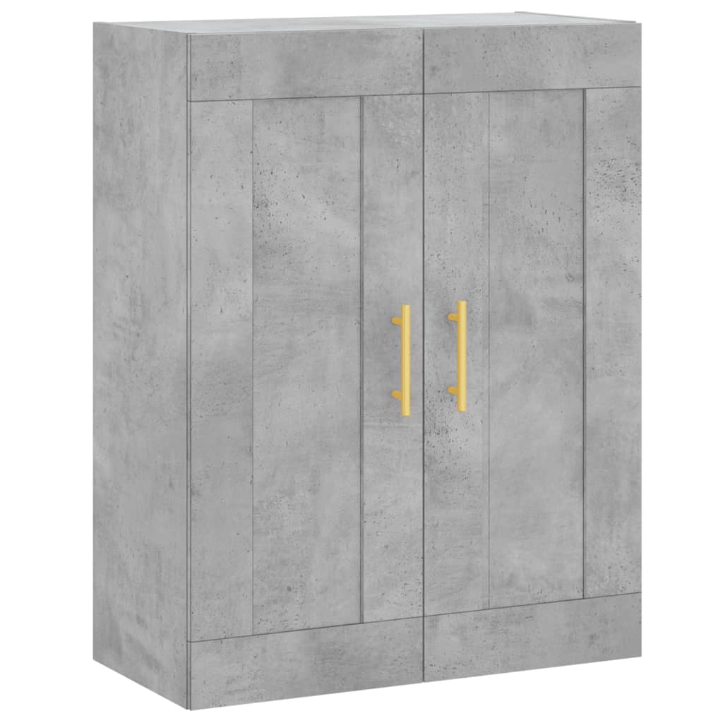 Visoka komoda siva betona 69,5x34x180 cm od konstruiranog drva