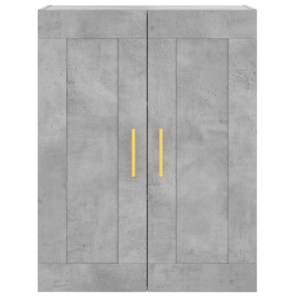 Visoka komoda siva betona 69,5x34x180 cm od konstruiranog drva