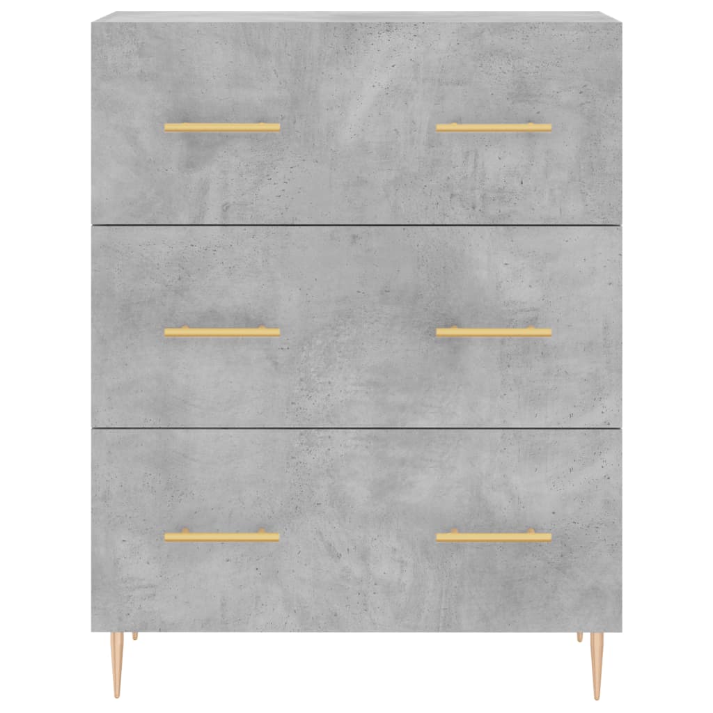 Visoka komoda siva betona 69,5x34x180 cm od konstruiranog drva