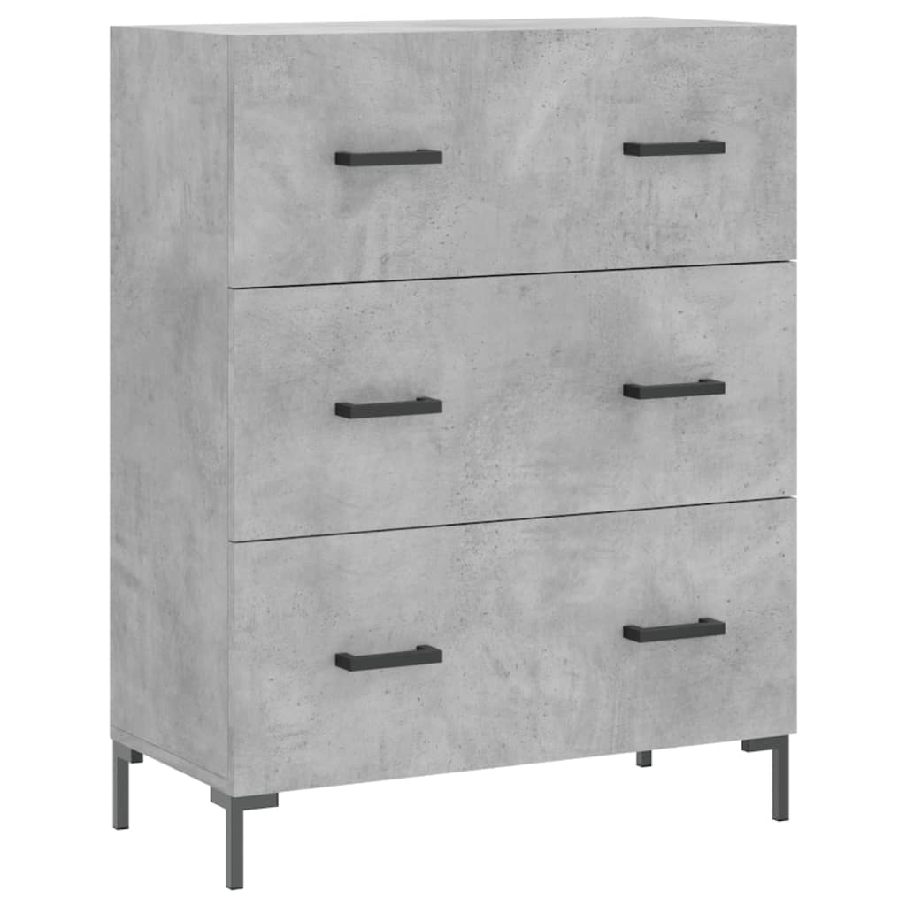 Visoka komoda siva betona 69,5x34x180 cm od konstruiranog drva