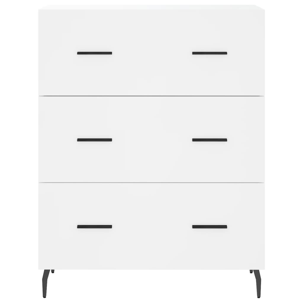 Visoka komoda bijela 69,5x34x180 cm konstruirano drvo