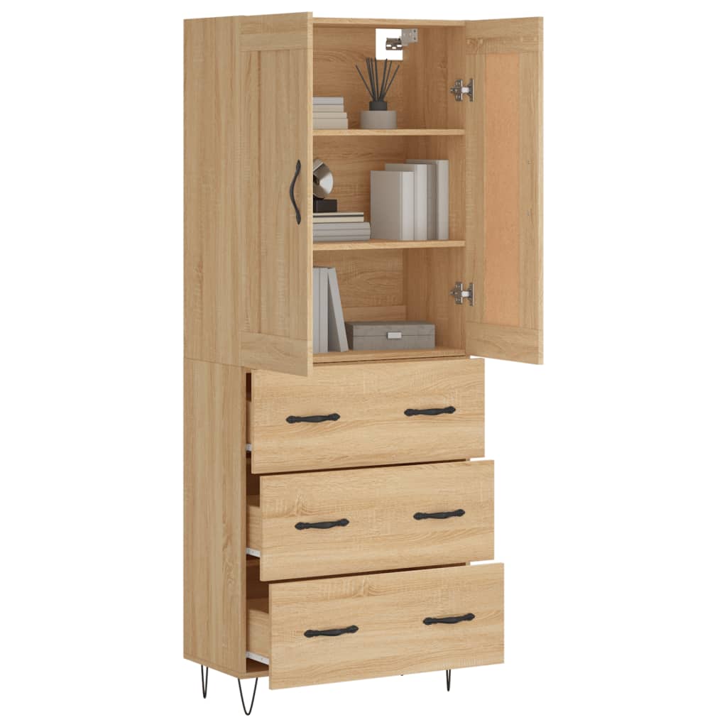 Visoka komoda hrasta sonome 69,5x34x180cm od konstruiranog drva