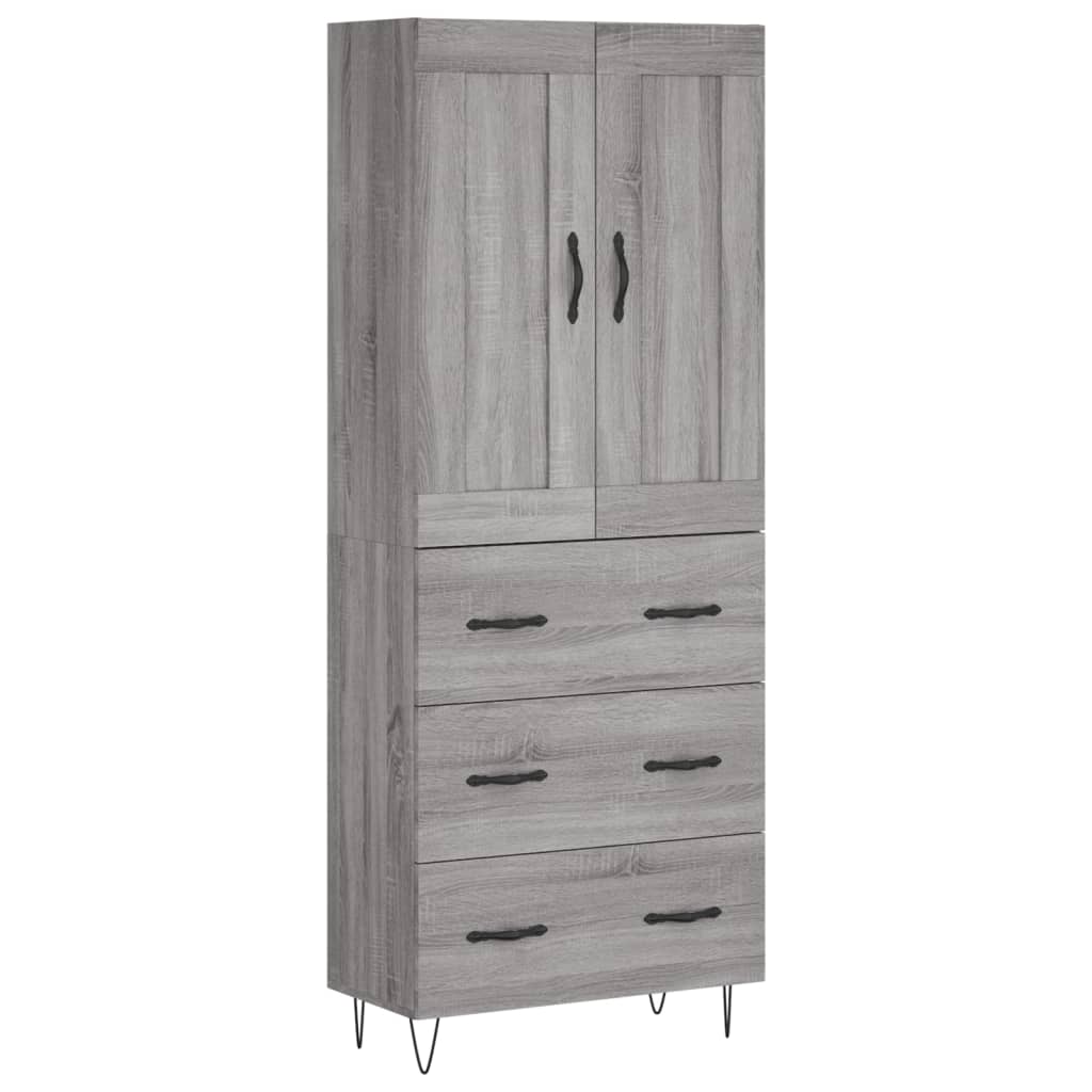 Visoka komoda siva sonome 69,5x34x180 cm od konstruiranog drva