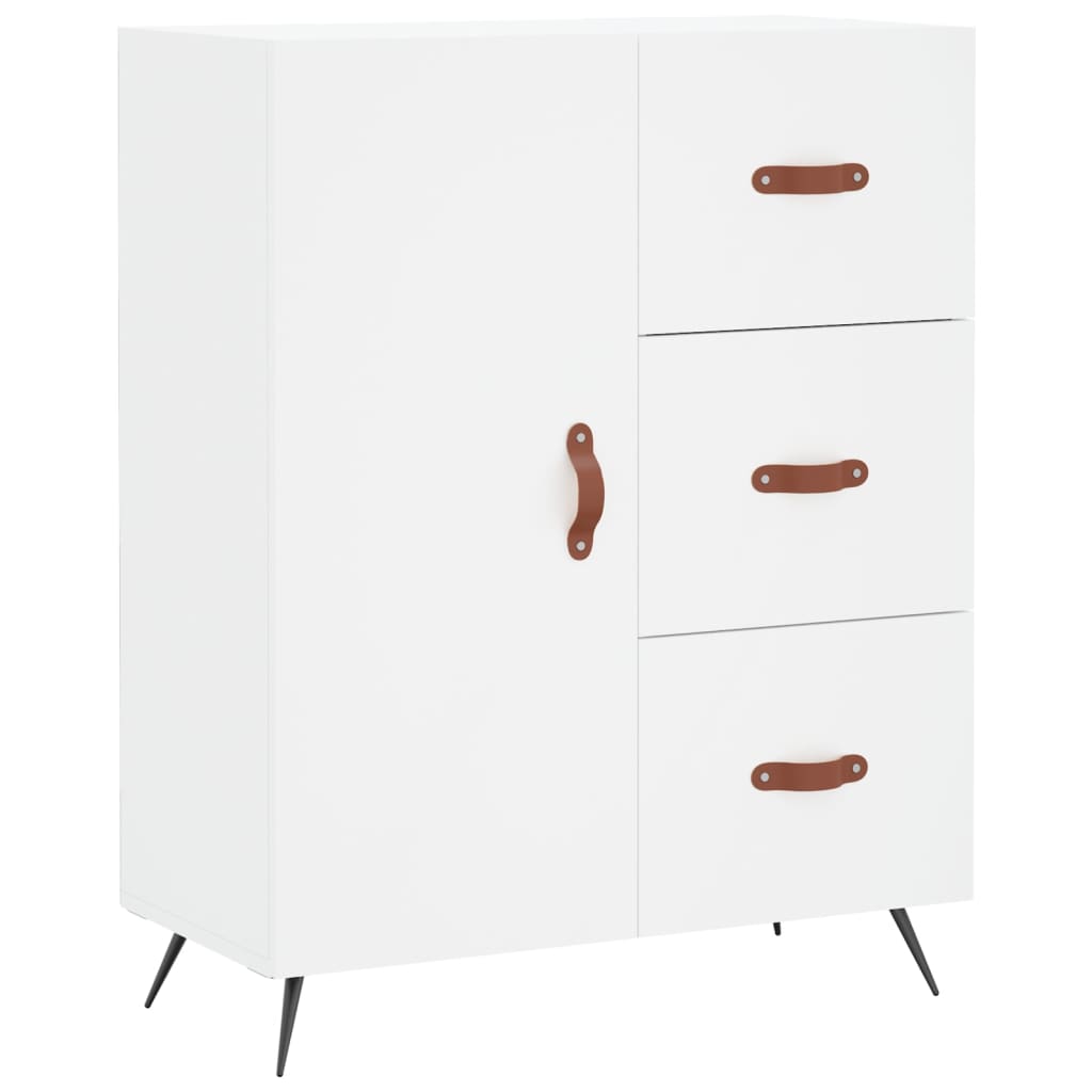 Visoka komoda bijela 69,5x34x180 cm konstruirano drvo