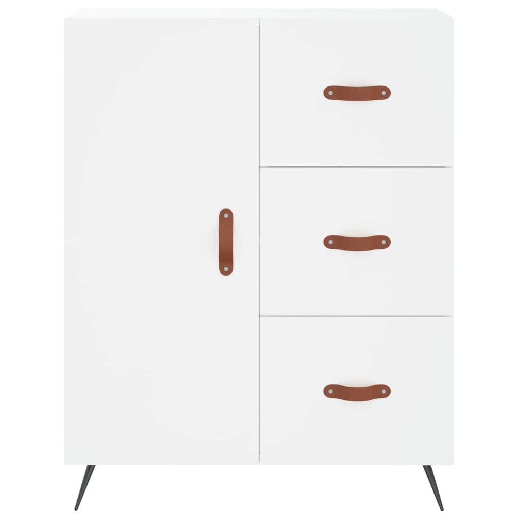 Visoka komoda bijela 69,5x34x180 cm konstruirano drvo