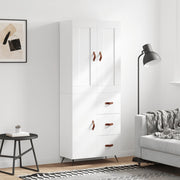 Visoka komoda bijela 69,5x34x180 cm konstruirano drvo