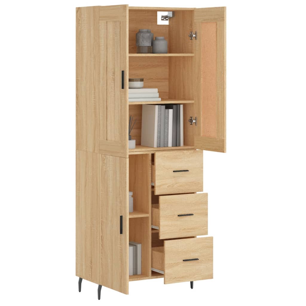 Visoka komoda hrasta sonome 69,5x34x180cm od konstruiranog drva