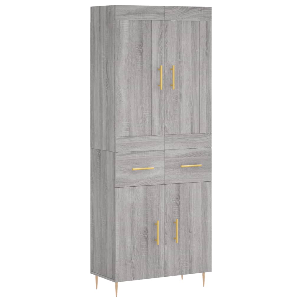 Visoka komoda siva sonome 69,5x34x180 cm od konstruiranog drva