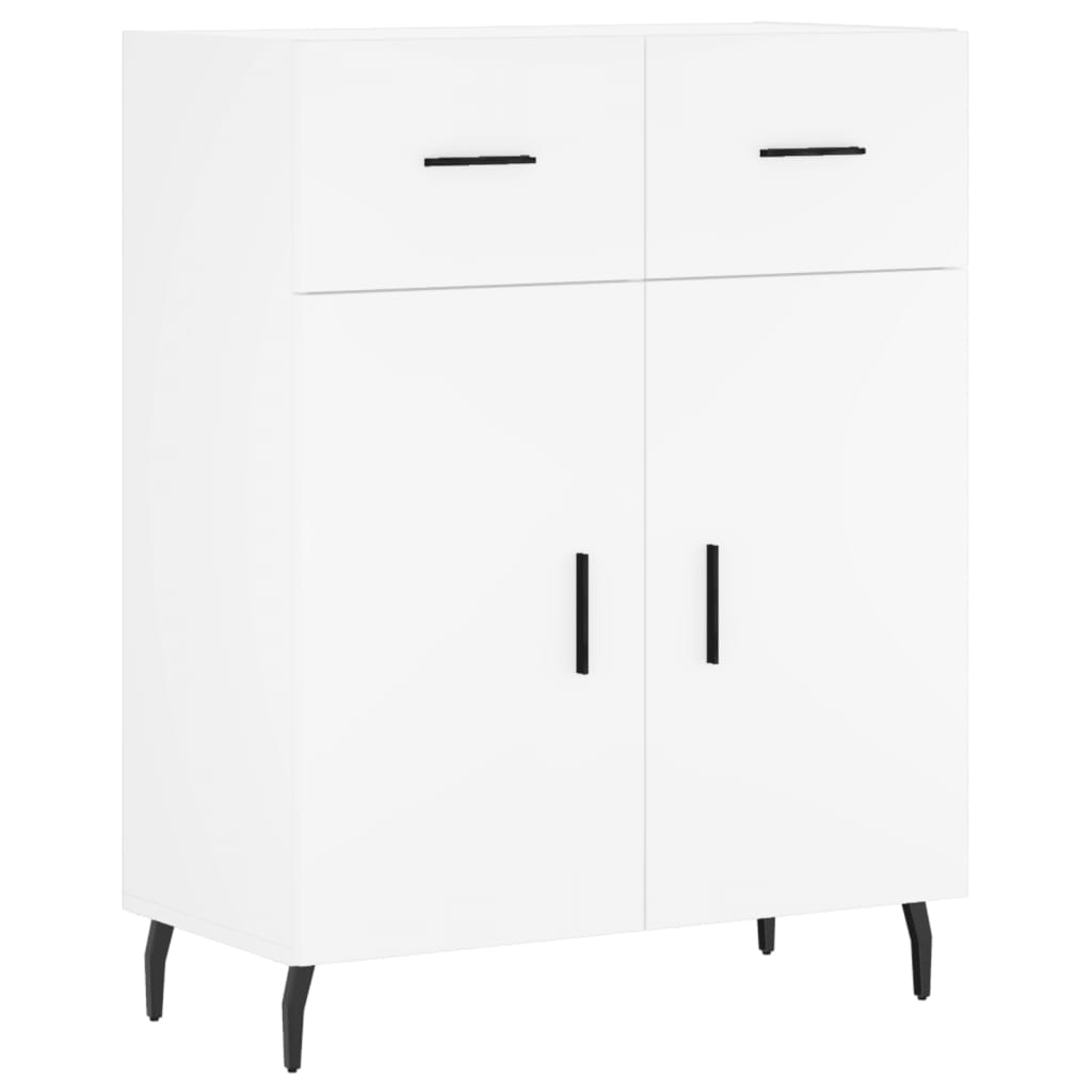 Visoka komoda bijela 69,5x34x180 cm konstruirano drvo