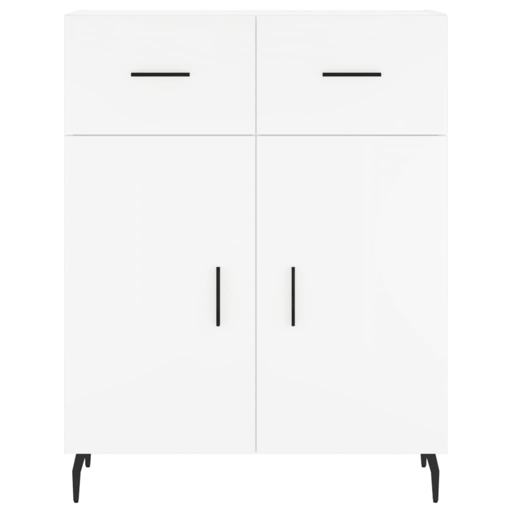 Visoka komoda bijela 69,5x34x180 cm konstruirano drvo