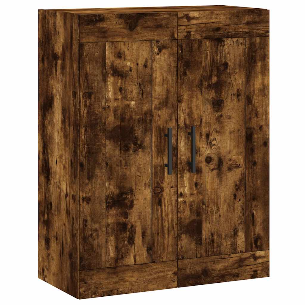 Visoka komoda dimljeni hrast 69,5x34x180 cm konstruiranog drva