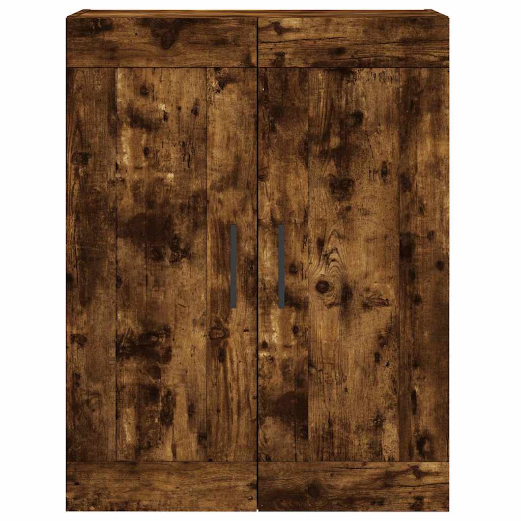 Visoka komoda dimljeni hrast 69,5x34x180 cm konstruiranog drva