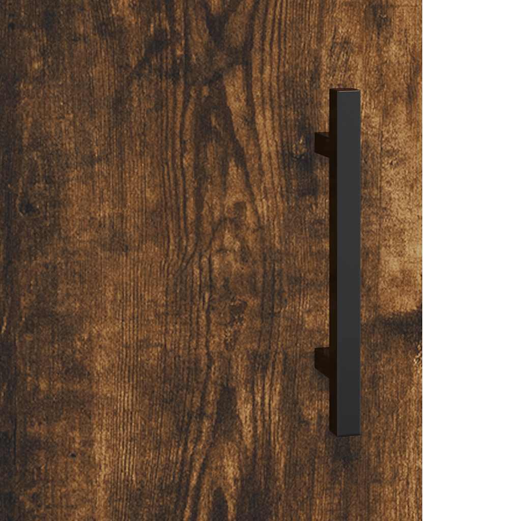 Visoka komoda dimljeni hrast 69,5x34x180 cm konstruiranog drva