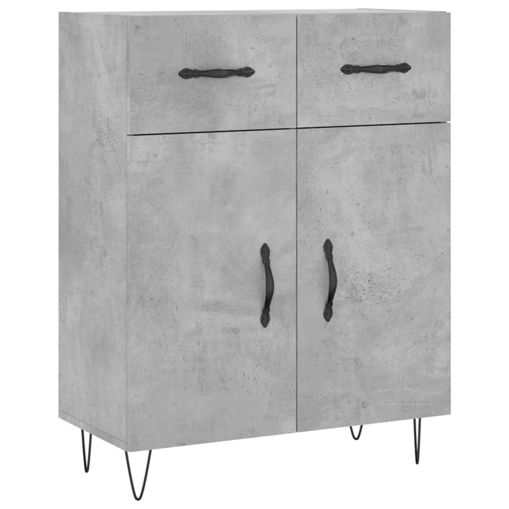 Visoka komoda siva betona 69,5x34x180 cm od konstruiranog drva