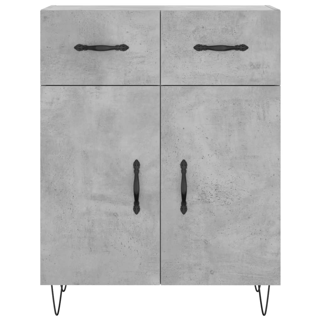 Visoka komoda siva betona 69,5x34x180 cm od konstruiranog drva