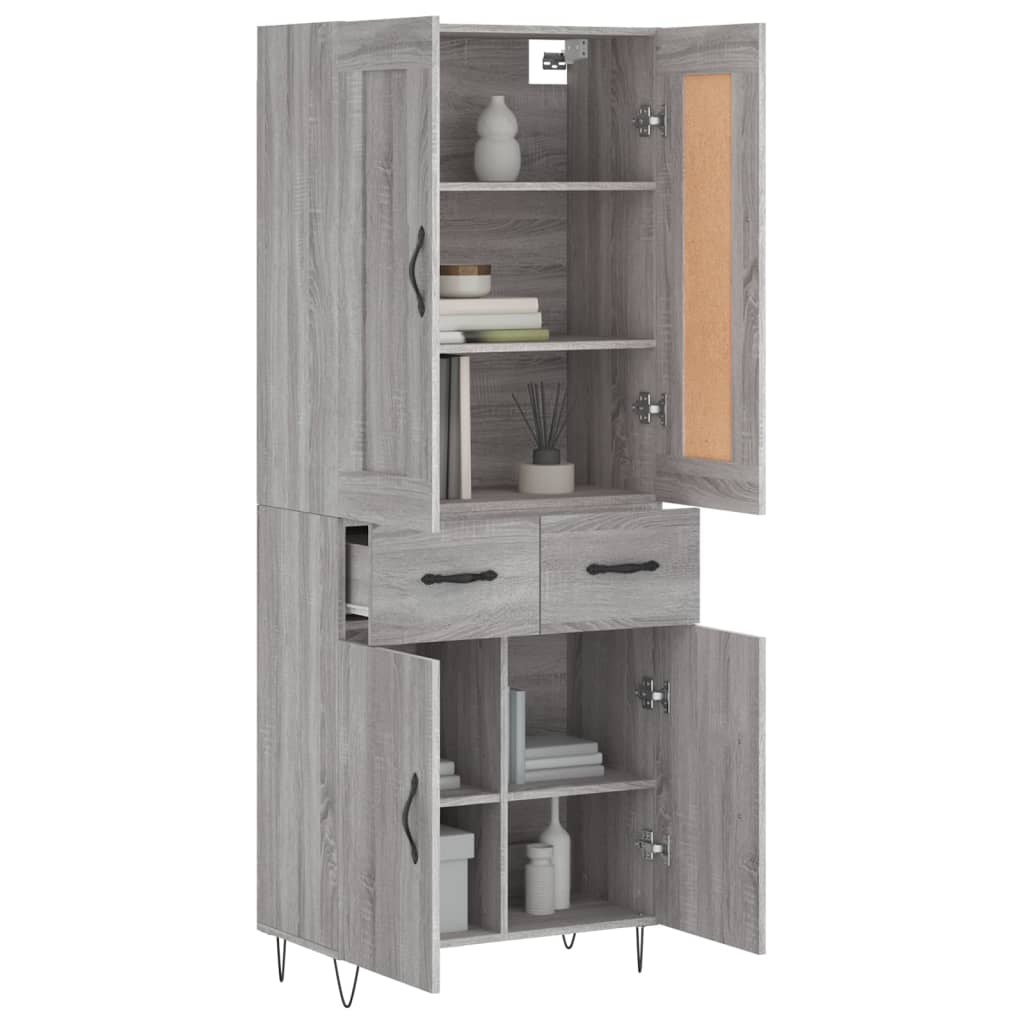 Visoka komoda siva sonome 69,5x34x180 cm od konstruiranog drva