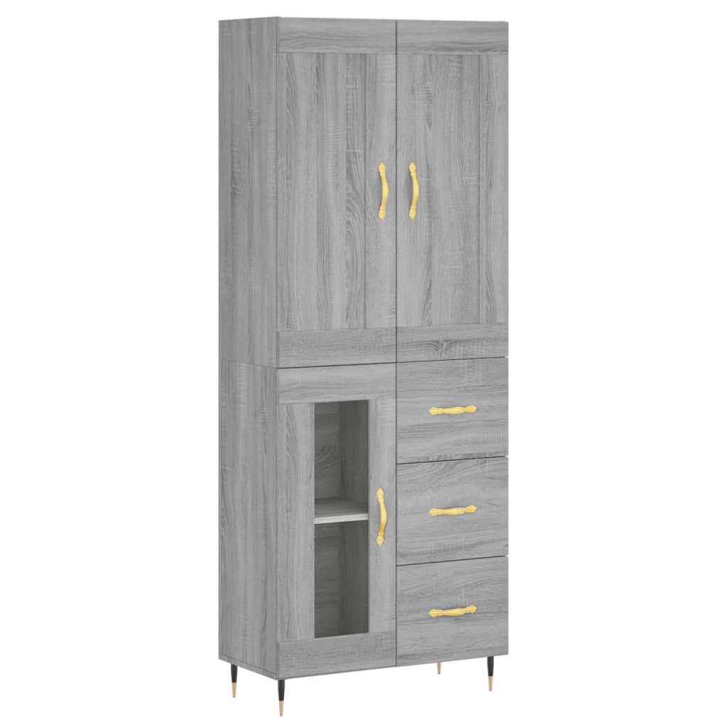 Visoka komoda siva sonome 69,5x34x180 cm od konstruiranog drva