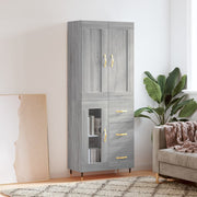 Visoka komoda siva sonome 69,5x34x180 cm od konstruiranog drva