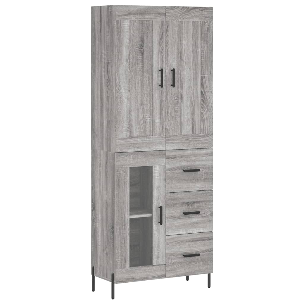 Visoka komoda siva sonome 69,5x34x180 cm od konstruiranog drva