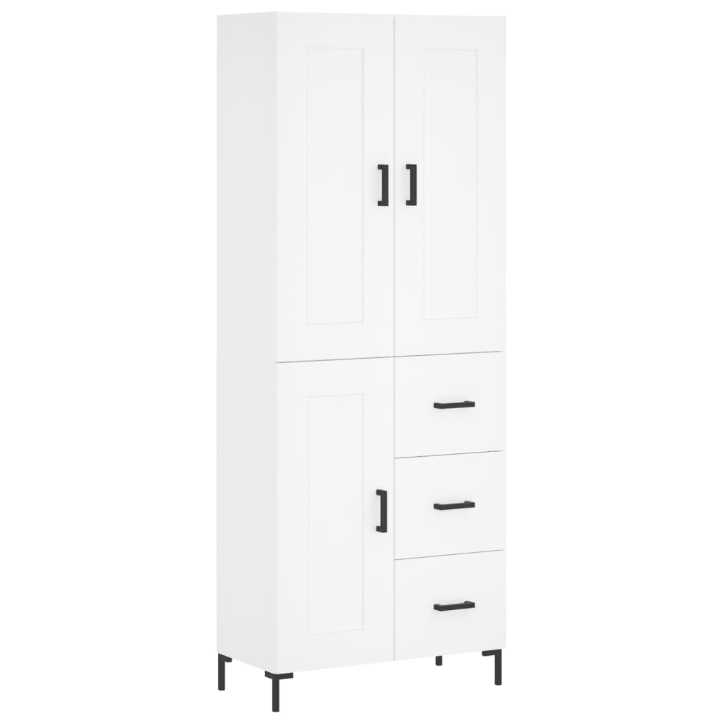 Visoka komoda bijela 69,5x34x180 cm konstruirano drvo