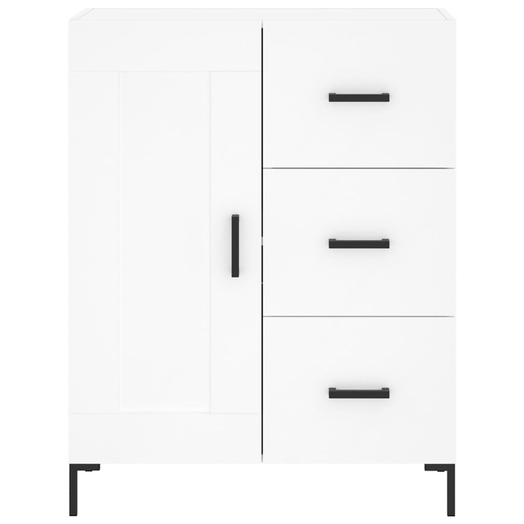 Visoka komoda bijela 69,5x34x180 cm konstruirano drvo