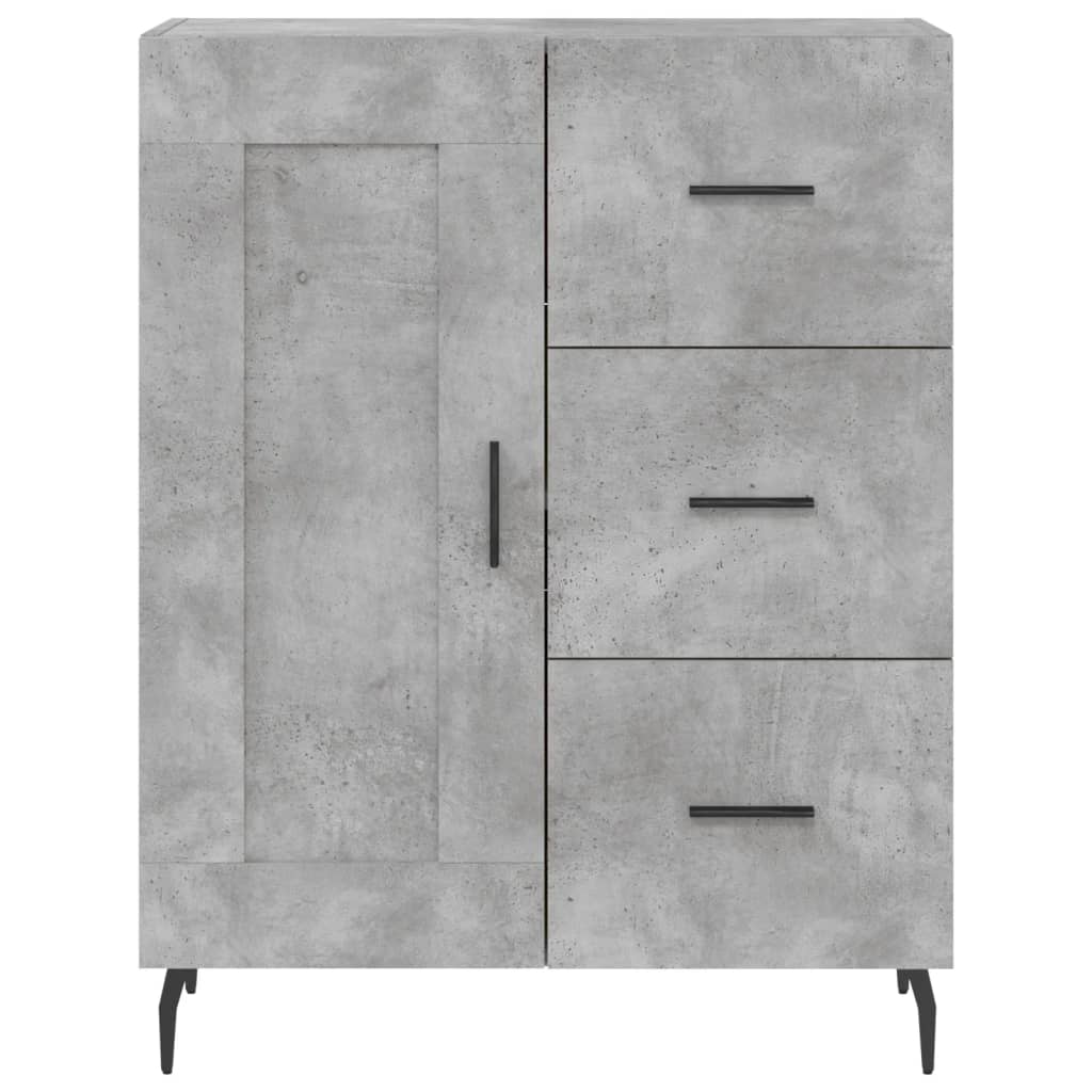 Visoka komoda siva betona 69,5x34x180 cm od konstruiranog drva