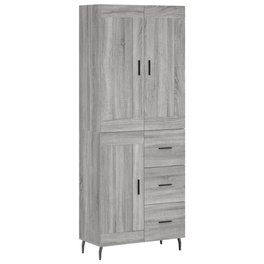 Visoka komoda siva sonome 69,5x34x180 cm od konstruiranog drva