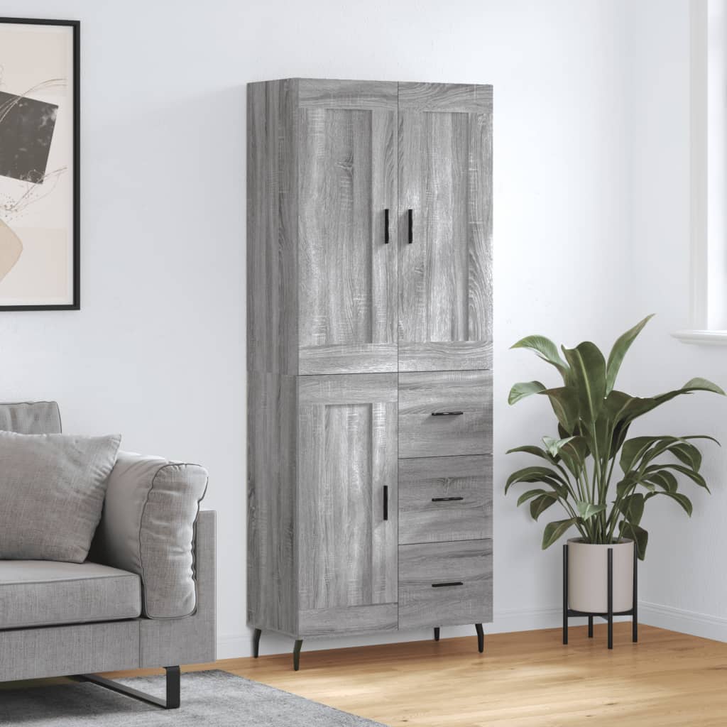 Visoka komoda siva sonome 69,5x34x180 cm od konstruiranog drva