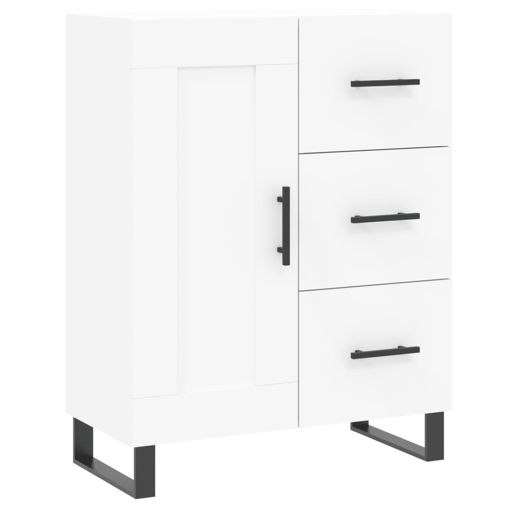 Visoka komoda bijela 69,5x34x180 cm konstruirano drvo