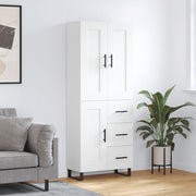 Visoka komoda bijela 69,5x34x180 cm konstruirano drvo