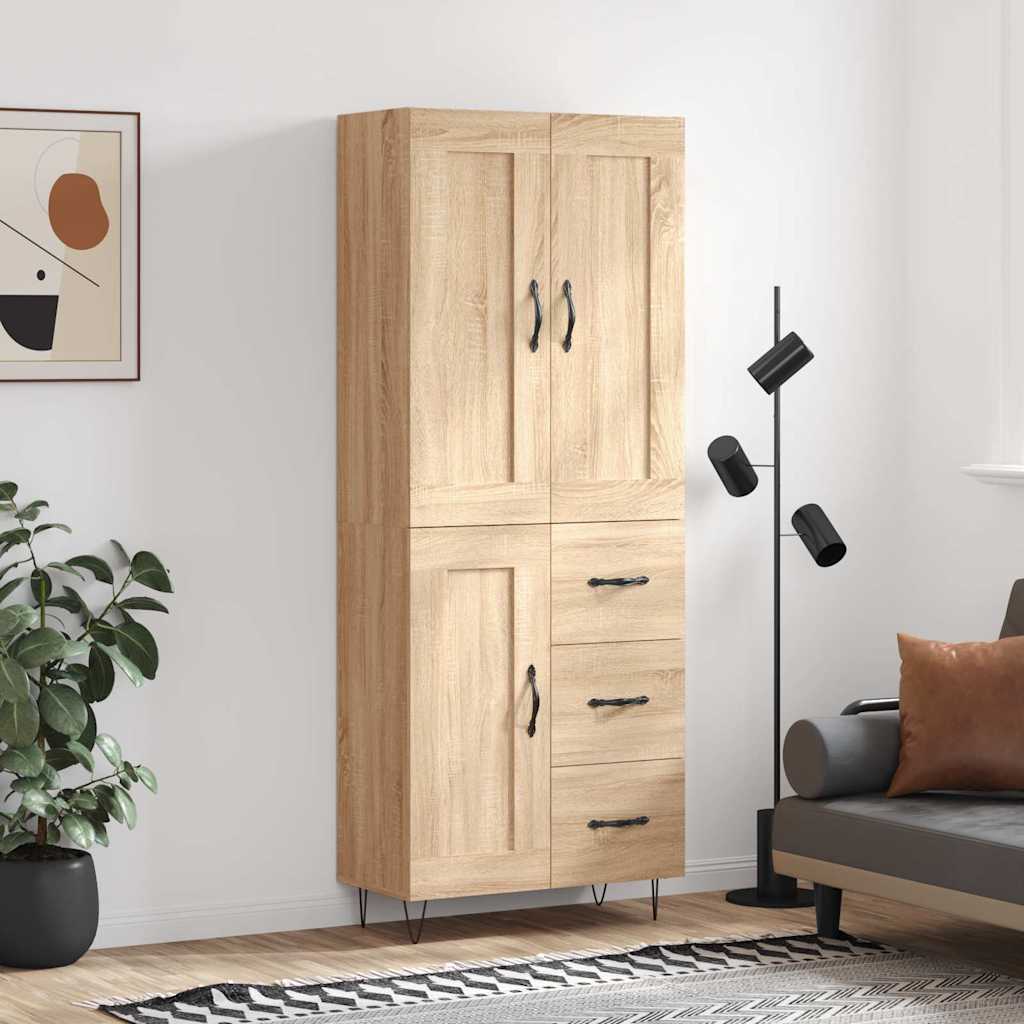 Visoka komoda hrasta sonome 69,5x34x180cm od konstruiranog drva