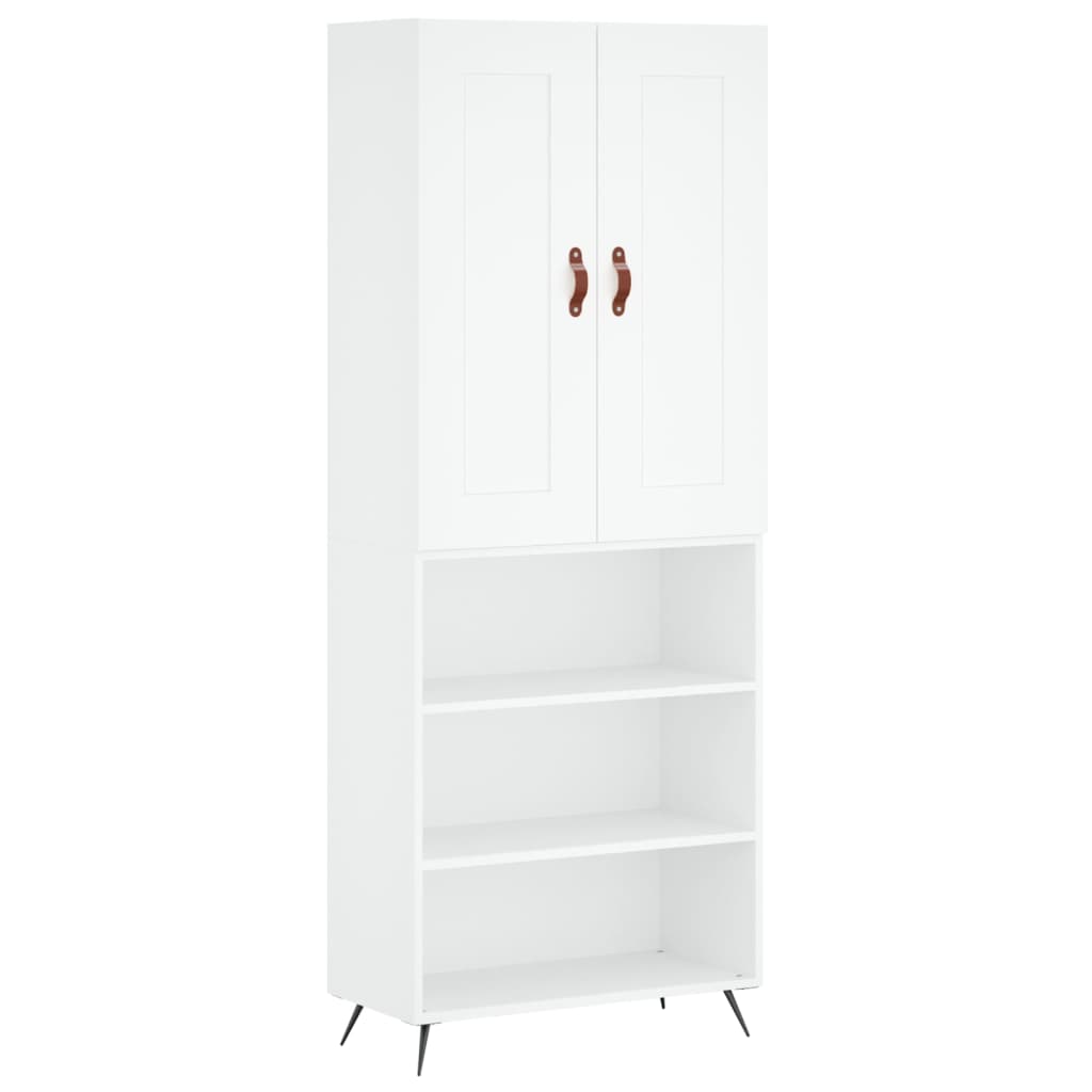 Visoka komoda bijela 69,5x34x180 cm konstruirano drvo