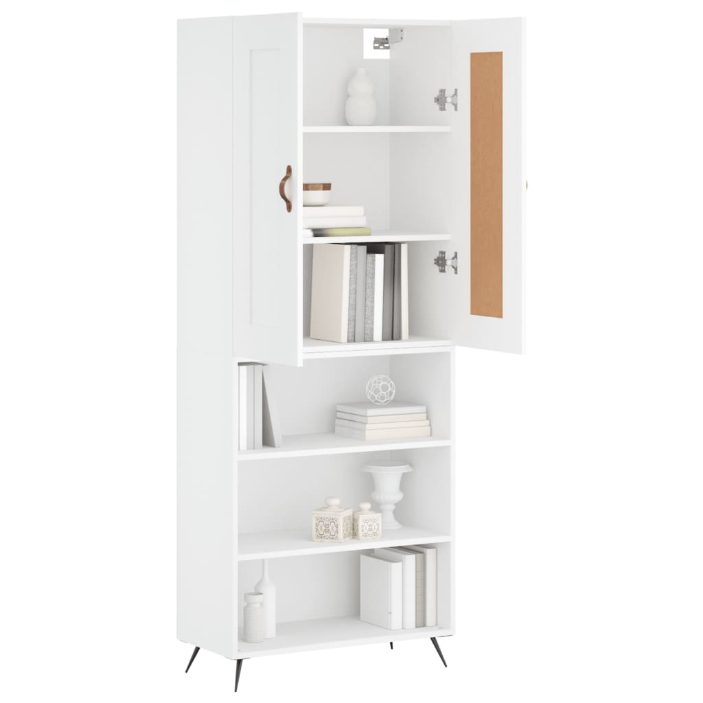 Visoka komoda bijela 69,5x34x180 cm konstruirano drvo