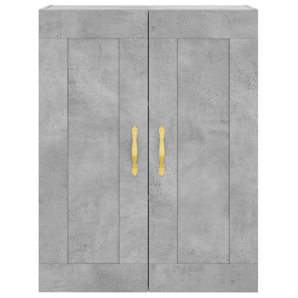 Visoka komoda siva betona 69,5x34x180 cm od konstruiranog drva