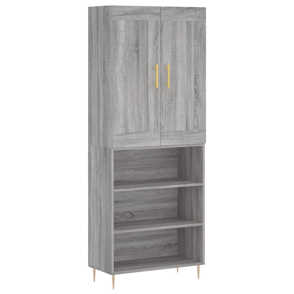 Visoka komoda siva sonome 69,5x34x180 cm od konstruiranog drva