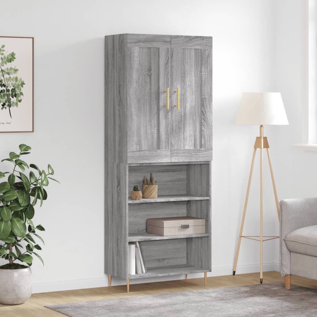 Visoka komoda siva sonome 69,5x34x180 cm od konstruiranog drva